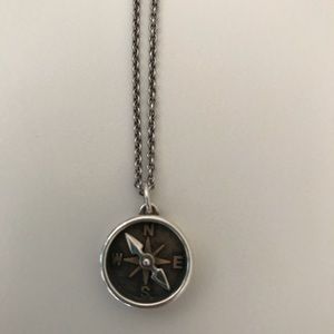 James Avery 16” Compass Necklace Sterling/Bronze